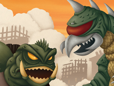 Kaiju Fight digital illustration kaiju monsters photoshop