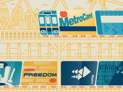 Transit Card print version 2 abstracted illustration metro minimal pass print transit travel vector