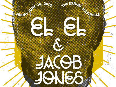 El El Show Poster 6/28 band concert geode gig gold jewel poster shiny skull snake southwest