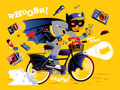 Bat Fan batman bicycle childhood comic costume fan gadgets illustration radio role play toys vector
