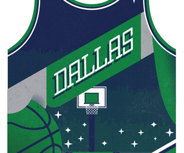 Dallas Basketball WIP basketball blue crowd dallas game green illustration jersey mavericks player playoff poster print sports texas vector