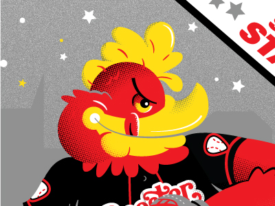 Booster The Hot Chicken baseball card chicken illustration mascot minor league nashville sounds sports