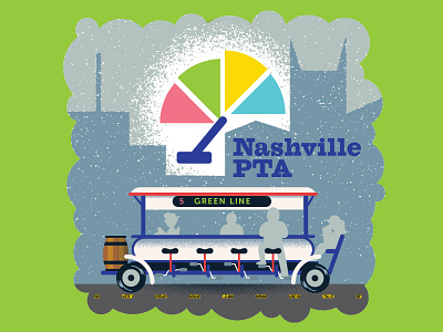 Nashville Scene. Pedal Tavern Authority beer bicycle bus illustration magazine nashville pedal tavern scene transit