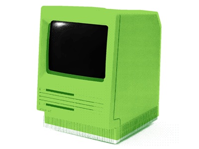 New site teaser animated apple computer gif halftone loading mac old se 30 vintage