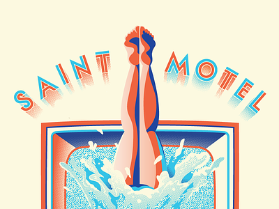Saintmotelevision Tour band diver gig poster illustration music saint motel saintmotelevision screen printing television water