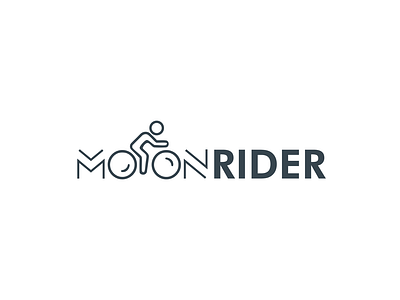 Moon rider minimal logo design