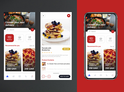 Food Delivery App add to cart food delivery app mobile apps search bar ui