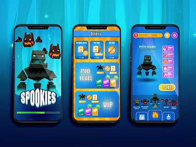 Spookies app design game hypercasual play spookies store ui ux