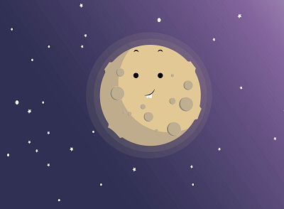 Lone Moon happy illustraion illustrator lone star moon moonlight space stars