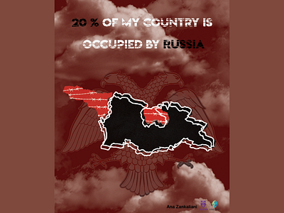 Russia is an occupier border eagle georgia map occupation occupier poster russia split war