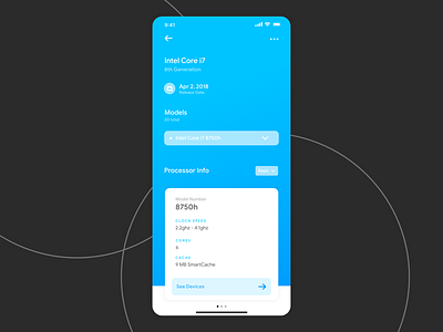 Silicon: A Processor Database adobe xd app concept design exercise experiment interface iphonex minimal project sketch ui ux wireframe