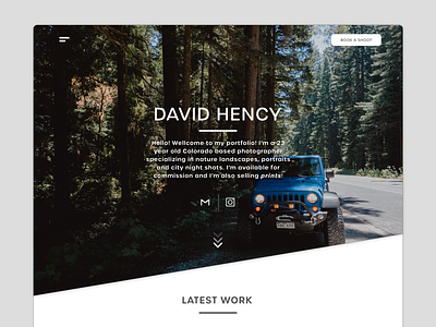Photo Portfolio Landing Page adobe xd concept design homepage interface minimal photograhy portfolio ui ux web wireframe