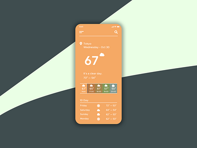 second sky weather - ui 4 concept dailyui design interface minimal mobile sketch ui ux