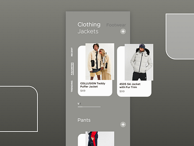 Favorites | ui 10 clothing concept dailyui design interface minimal mobile sketch store ui ux