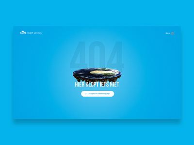 KLM Health Services 404 blue design funny globe interface ui
