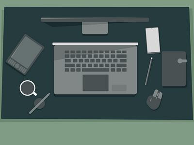 Workspace flat illustration