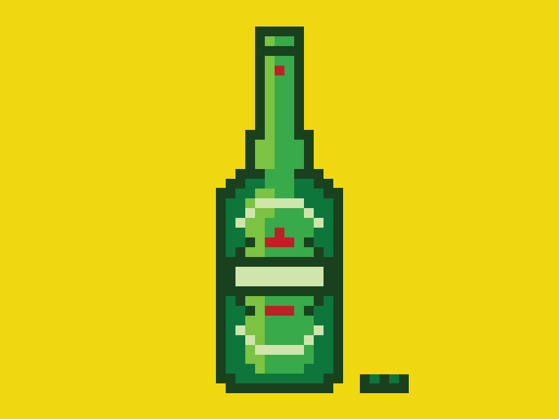 Have a Heineken 8bit beer flat pixel pixelart vector