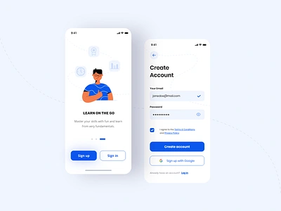 Mobile Sign up adobexd clean illustration mobile ui onboarding sign up sign up form ui