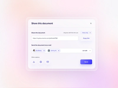 Share modal bootcamp clean concept design document glass effect minimal modal modal window share ui