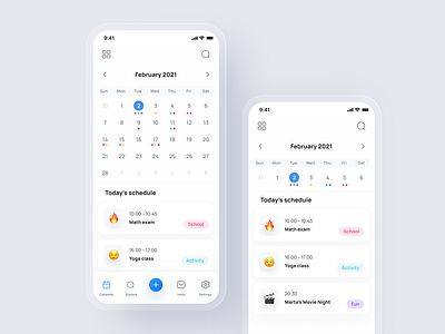 Calendar app UI by Anna Paraniak on Dribbble