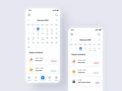 Calendar app UI app design calendar app clean design interface minimal mobile app mobile ui task managment app ui uidesign