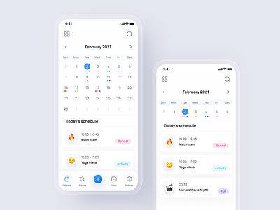 Calendar app UI