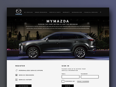 My Mazda Home Experience brand interaction ui usability ux visual web