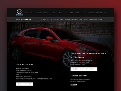 My Mazda Account Experience brand interaction ui usability ux visual web