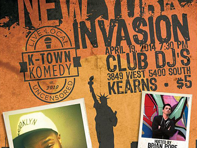 K-Town Komedy Stand Up Poster - New York Invasion comedy known new york poster standup utah