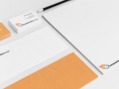 Mazziotti Design Stationery branding design face fire logo stationery