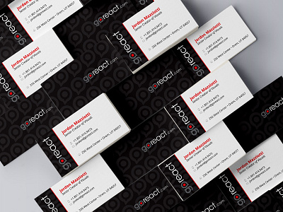 GoReact Business Cards black business cards feedback stationery video