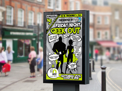 Friday Night Geek Out Poster 50 west comic con cosplay events geek nerd salt lake comic con