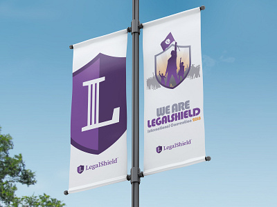 Lamp Post Banners at LegalShield's HQ banners design direct marketing graphic design legalshield