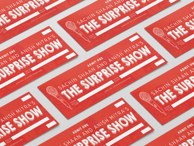 The Surprise Show Ticket comedy design standup ticket design tickets