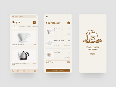 Half Full app app design branding coffee product design ui ux