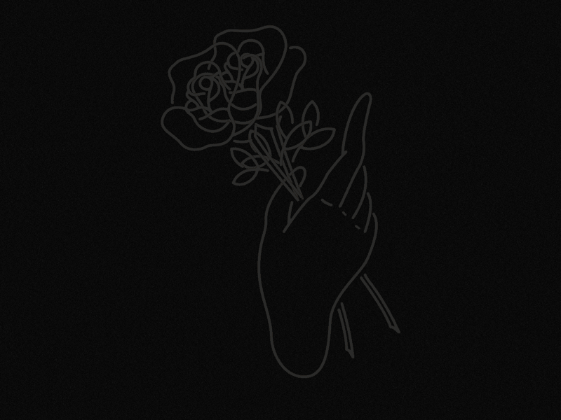 Wild Rose flower hand illustration neon neon sign rose tattoo vector
