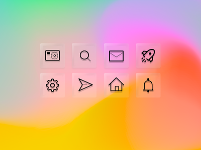 Icon glass effect app icon vector