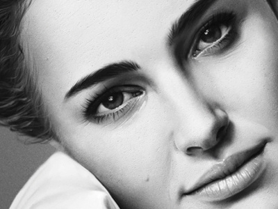 Natalie Portman black and white digital natalie painting portman portrait realism