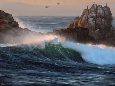 Ocean Study airbrushing cs5 digital ocean painting photoshop speedpainting study