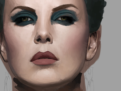 Charlize Theron Digital Painting Process adobe art artwork brush chalk charlize digital illustration painting photoshop realism snow theron tutorial video white