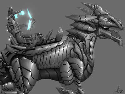 Dragon Armour aaron adobe armour armoury commission concept design digital dragon drawing greyscale griffin illustration photoshop