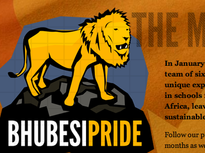 Bhubesi Pride africa blue branding lion logo orange website yellow