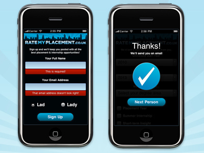 iOS Web App blue css3 html5 ios iphone ipod touch js