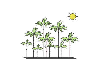 palm trees 2d illustrator la los angeles palm trees summer sun trees