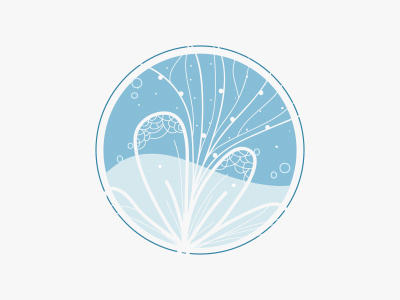 Underwater Flower curlicue flower freehand illustration plant swirls under water
