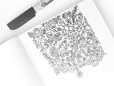 doodles botanical doodles floral flower illustrator leaves marker pattern