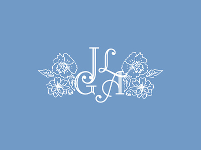JL ♡ GA floral font illustrations initials monogram travel type typography wedding