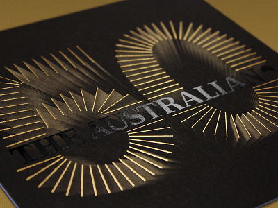 The Australian 50th Invitation 3d 50th australian design emboss foil gold invitation letterpress print