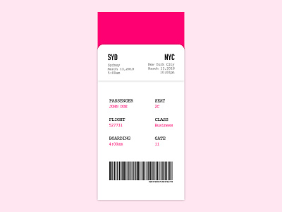 Boarding pass design