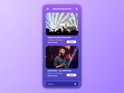 Event Listing Design app app design application dailyui dailyui070 dailyuichallenge design event event listing ui ui ux ui design uidesign